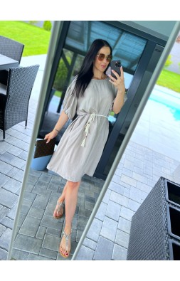 Krémové šaty Linda + pásek 