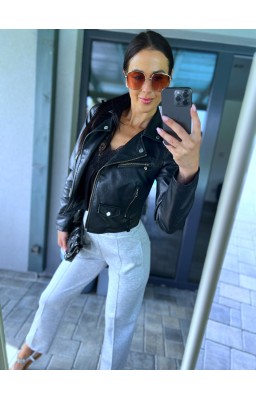 Šedé kalhoty s puky S M L 