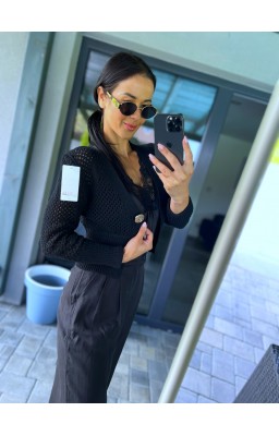 Černý crop kabátek 