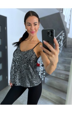 Černé třpytivé tílko 