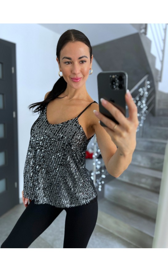 Černé třpytivé tílko 