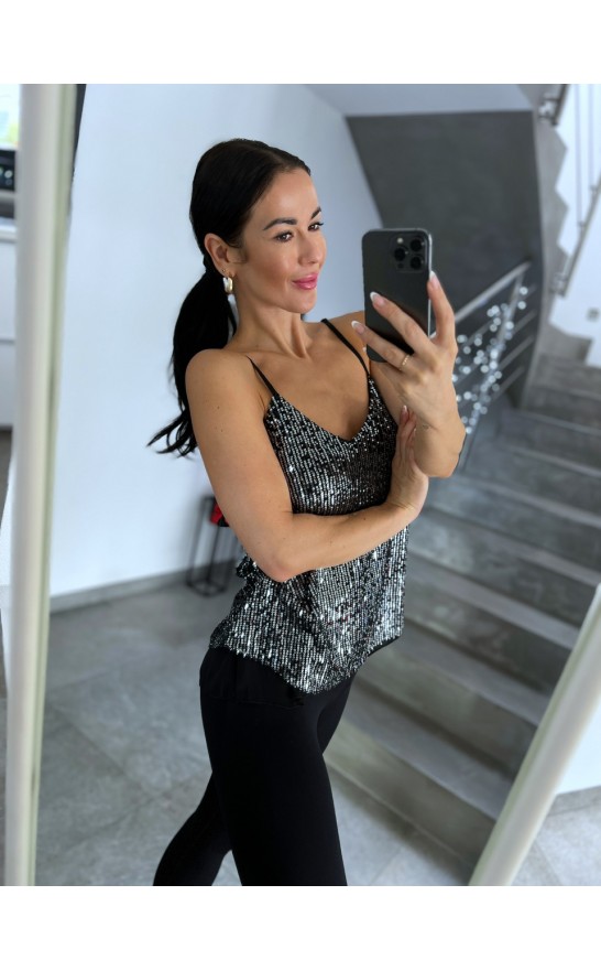 Černé třpytivé tílko 