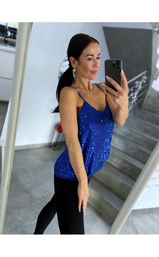 Modré třpytivé tílko 