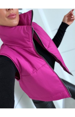 Růžová crop vesta 