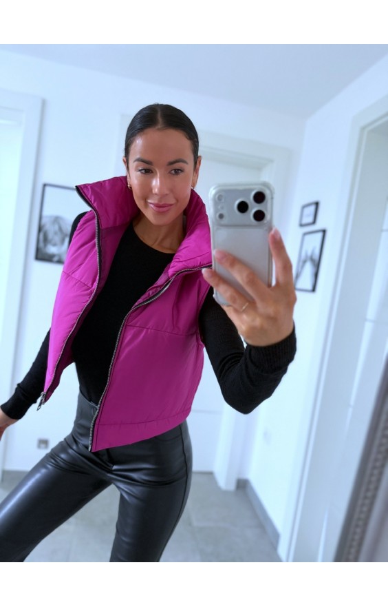 Růžová crop vesta 