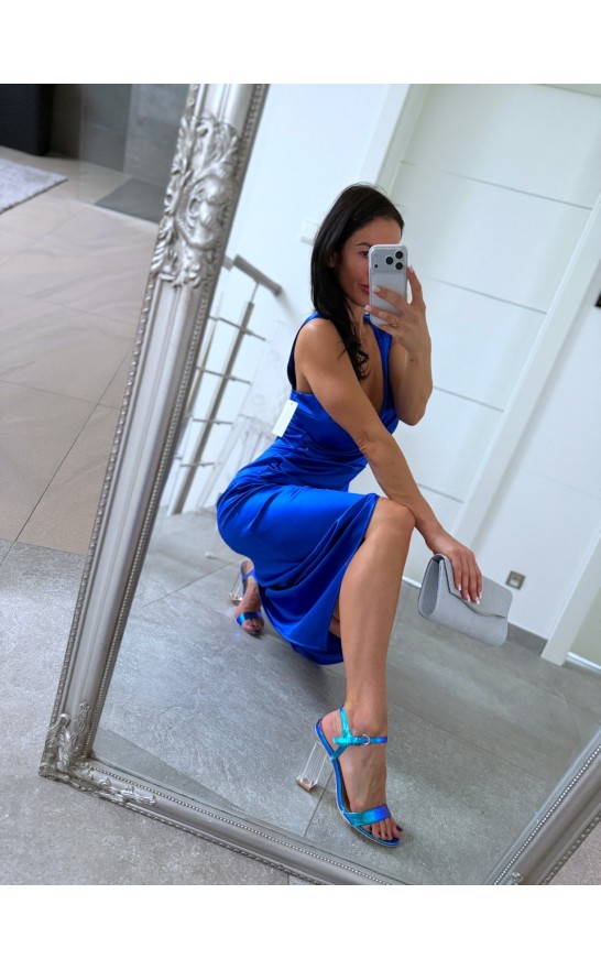 Modré šaty Edita velikost M 