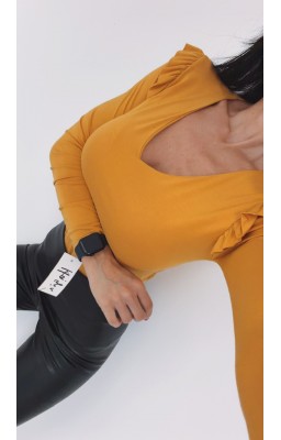 Hořčicový top Laura 