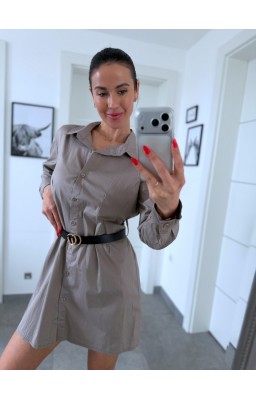 Tmavě béžové šaty Helena 