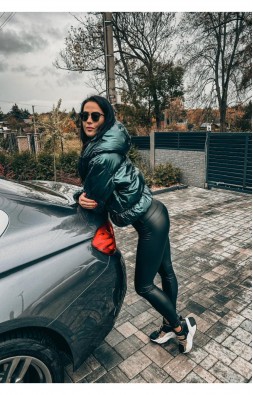 Sexy koženkové legíny S M L vyteplené 