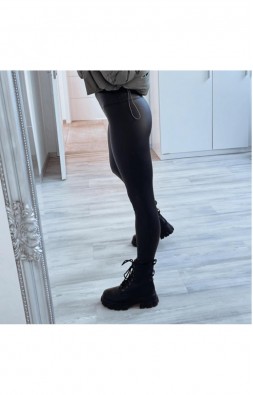 Sexy koženkové legíny S M L vyteplené 