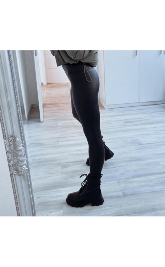 Sexy koženkové legíny S M L vyteplené 