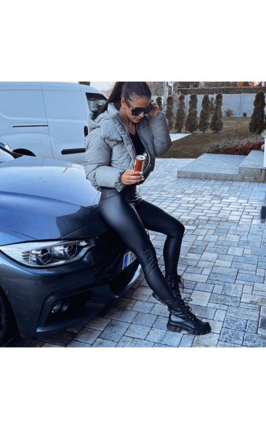 Sexy koženkové legíny S M L vyteplené 