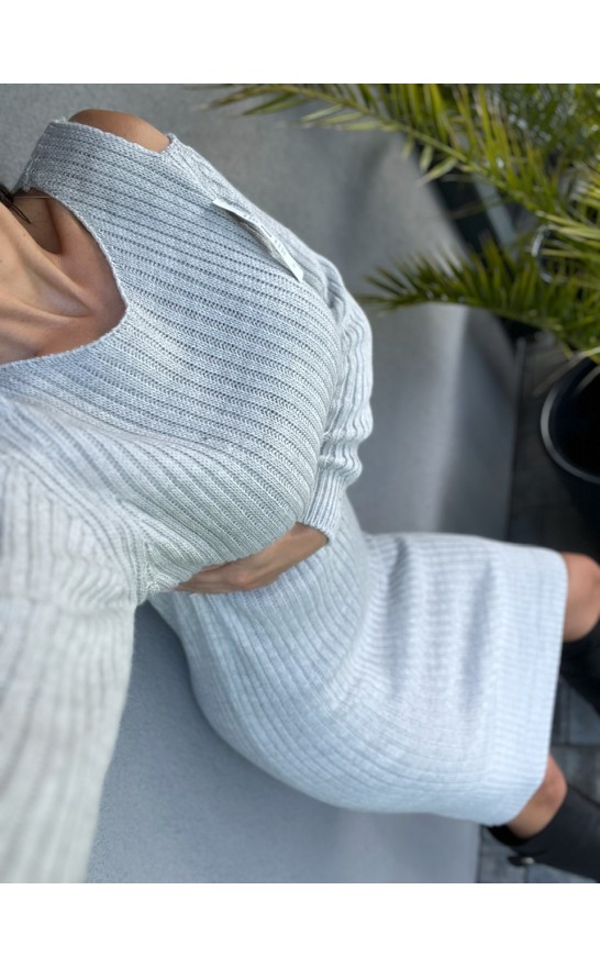 Šedé teplé šaty Emilie