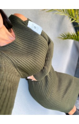 Khaki teplé šaty Emilie