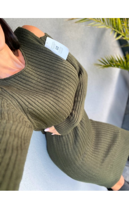 Khaki teplé šaty Emilie