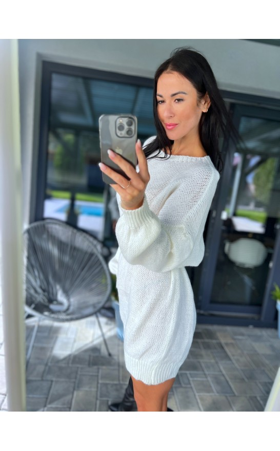 Smetanové šaty /delší svetr 