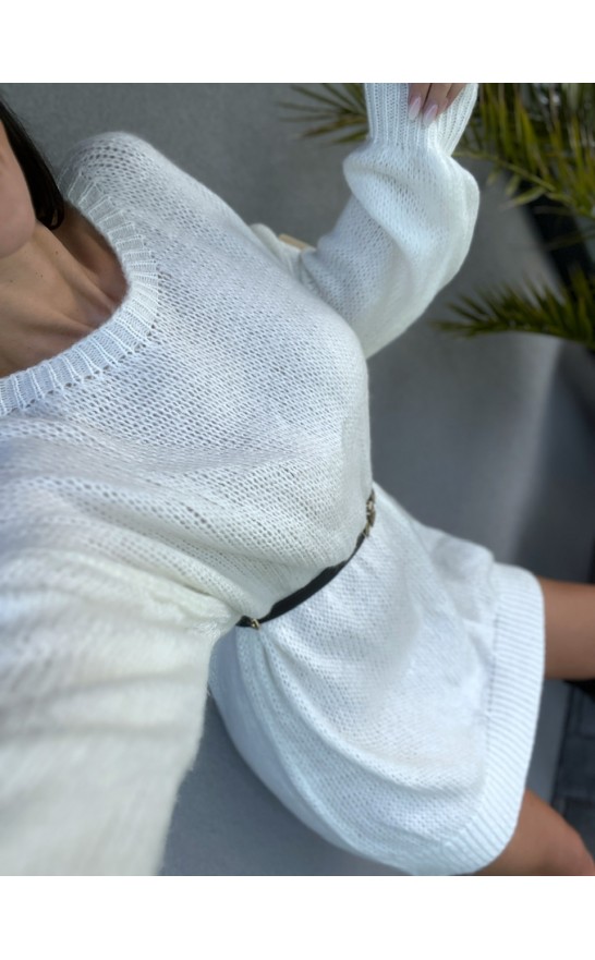 Smetanové šaty /delší svetr 