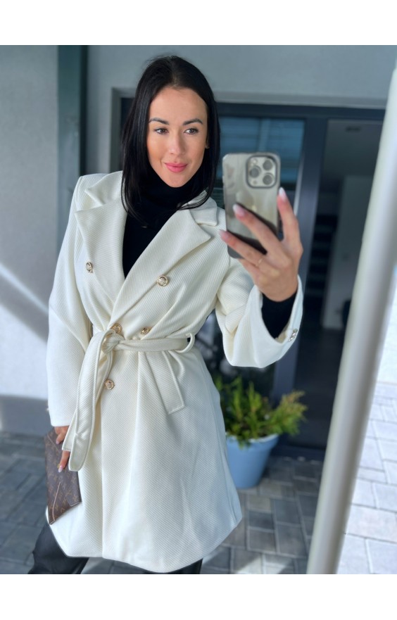 Smetanový krásný kabát 