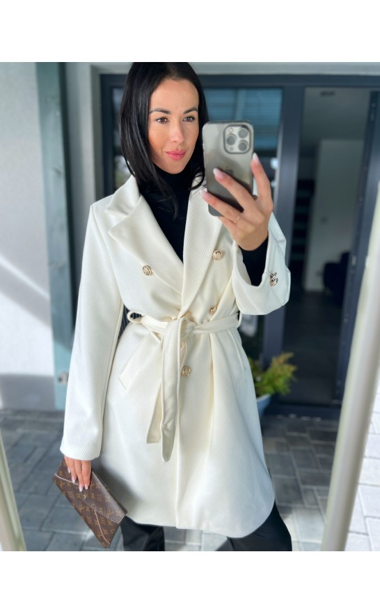 Smetanový krásný kabát 