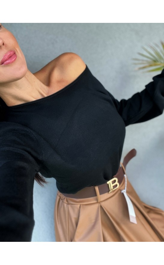 Camel kožená sukně + pásek 