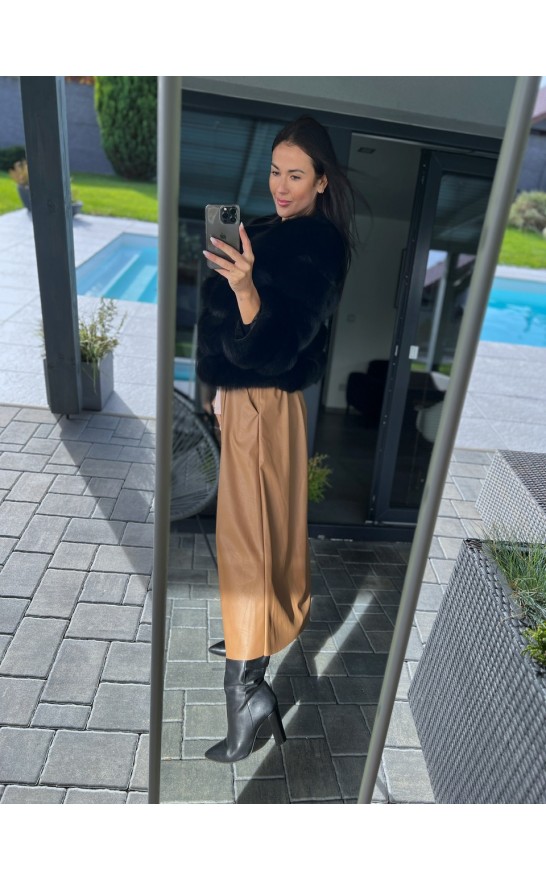 Camel kožená sukně + pásek 