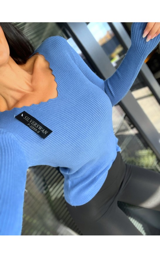 Středně modrý svetr Silver 