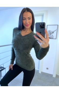 Khaki svetr Love 