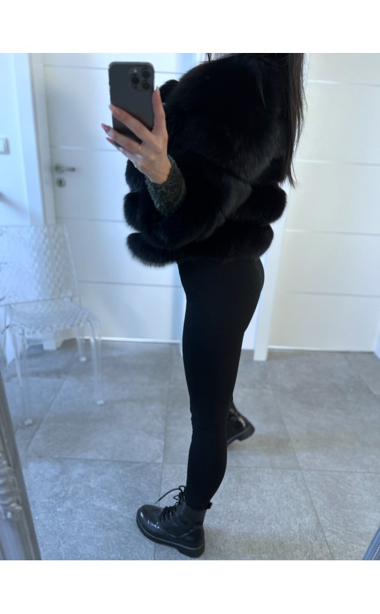 Černé teplé legíny s kožíškem S a M 