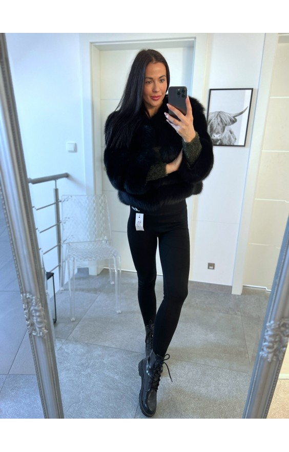 Černé teplé legíny s kožíškem S a M 