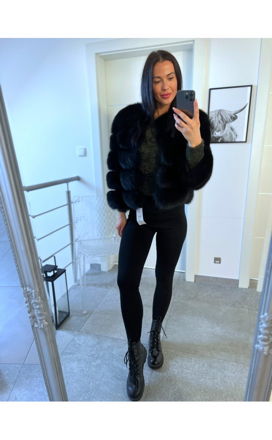 Černé teplé legíny s kožíškem S a M 