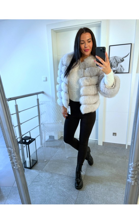 Tmavě šedé žíhané legíny s kožíškem S a M 