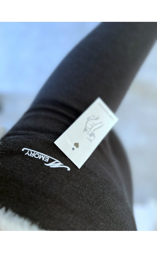 Tmavě šedé žíhané legíny s kožíškem S a M 