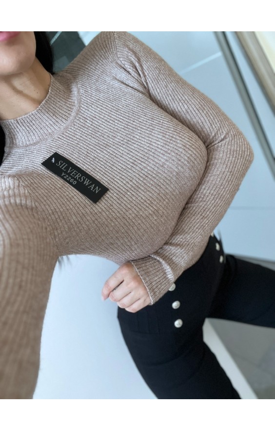 Krémový lurex rolák 