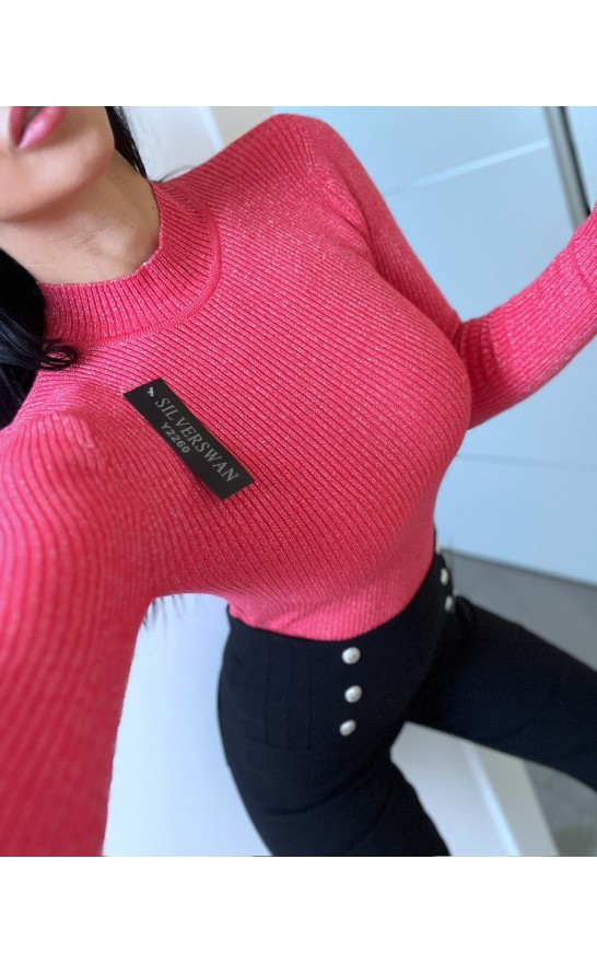 Lososový lurex rolák 