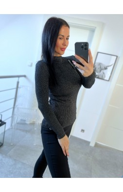 Černý lurex rolák 