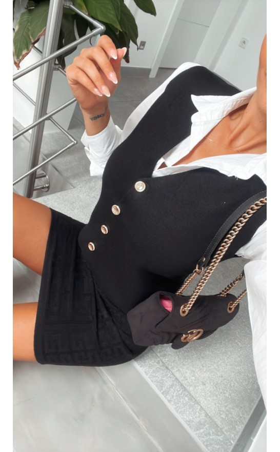 Hřejivá pouzdrová sukně s vlnou v černé