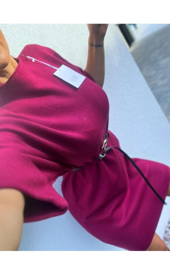 Vínové teplé šaty Mosa 