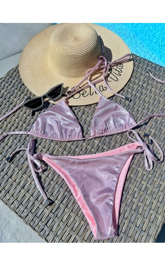 Pink plavky 1+1 S/M model Silver