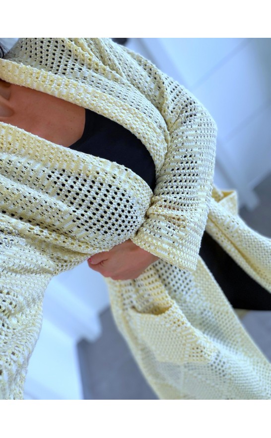Pastelově žlutý cardigan 