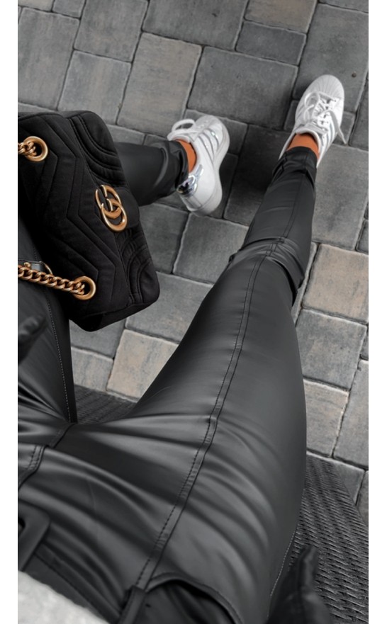 Vyteplené sexy kalhoty s páskem XS -XL 