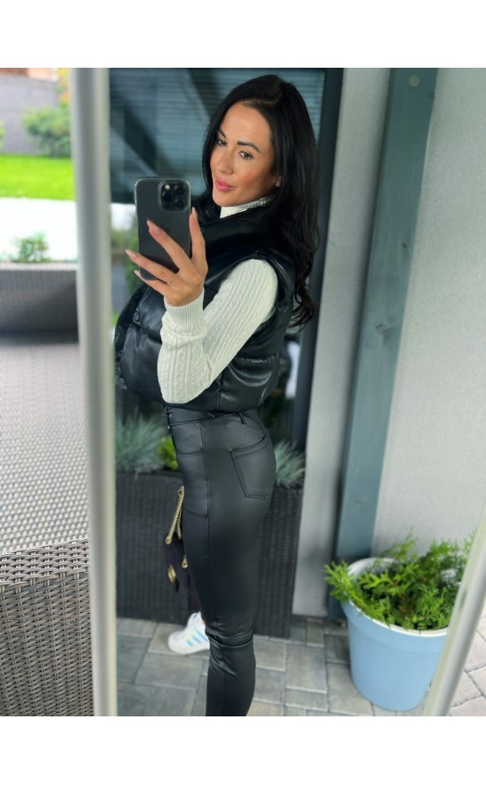 Vyteplené sexy kalhoty s páskem XS -XL 