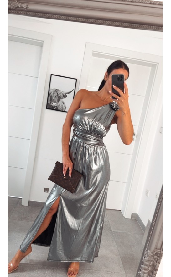 Stříbrné šaty Roses  S/M