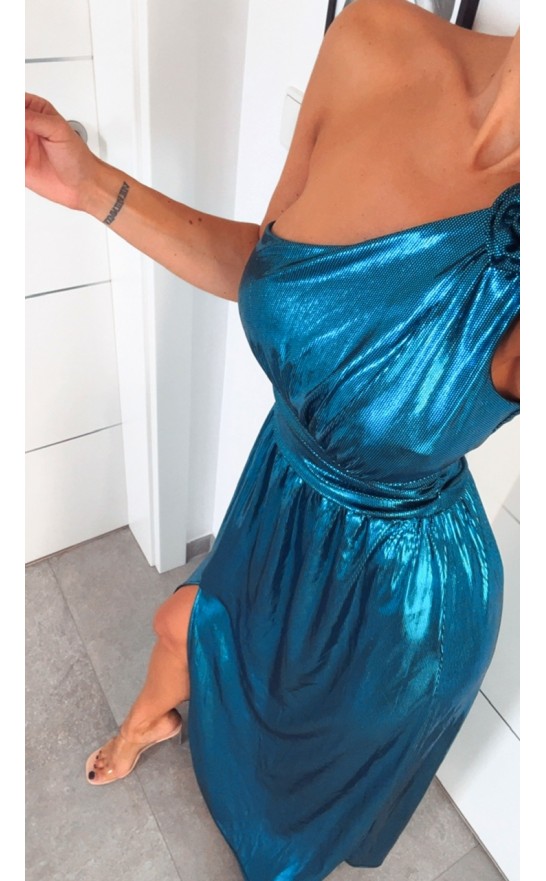 Modré šaty Roses  S/M