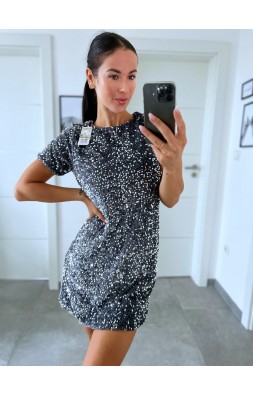 Šedé flitrované šaty 