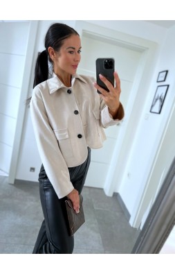 Světle krémová semiš bundička 