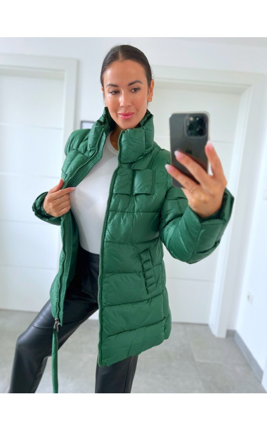 Zelená teplá bunda M