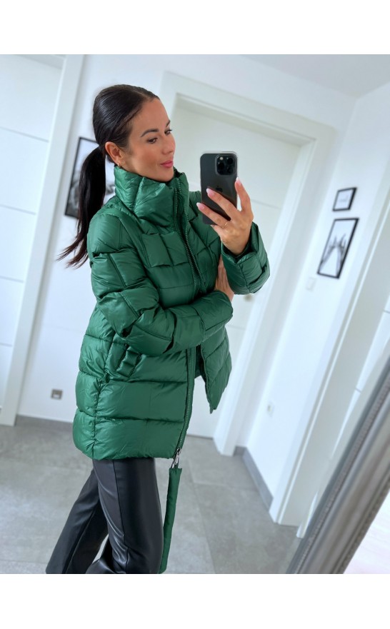 Zelená teplá bunda M