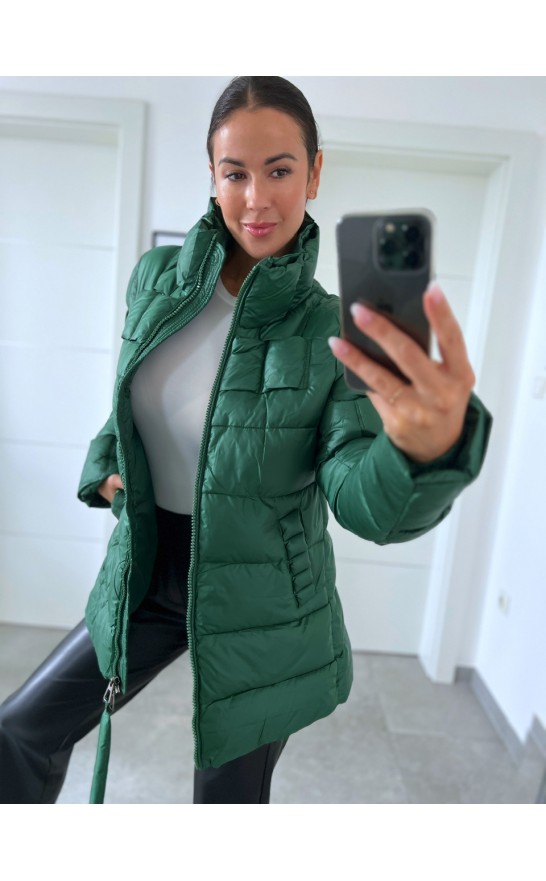 Zelená teplá bunda M