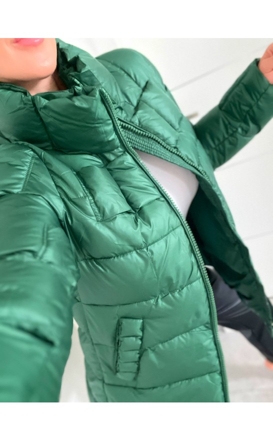 Zelená teplá bunda M