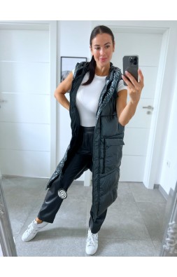 Petrolejová maxi vesta M/L